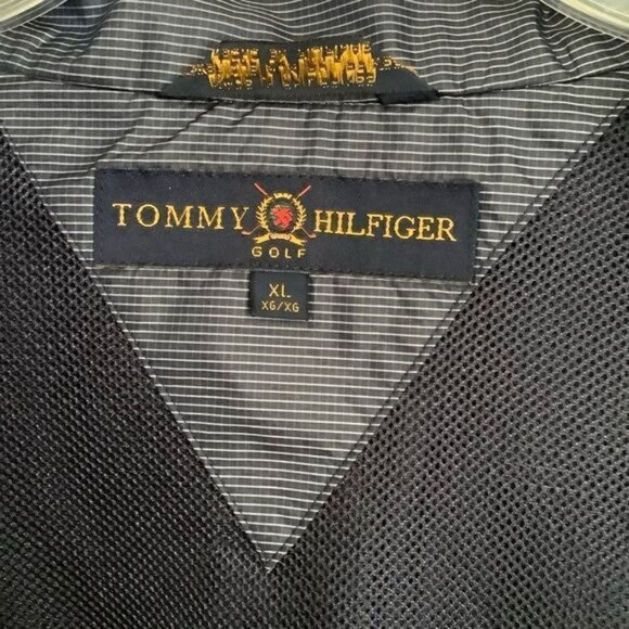 MENS TOMMY HILFIGER NAVY BLUE PINSTRIPED JACKET SIZE XL - Picture 9 of 10
